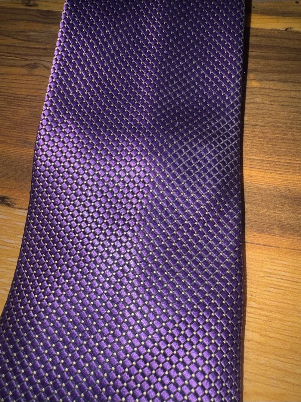 Ermenegildo Zegna Deep Purple Micro-Pattern Silk Tie